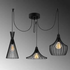 Lámpara colgante Mezopotamya N-1291 3 luces negro