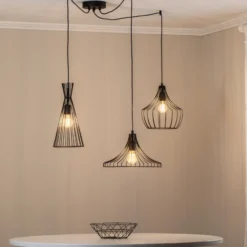 Lámpara colgante Mezopotamya N-1291 3 luces negro
