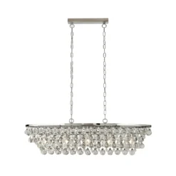 Lámpara colgante Michelle, cromo/claro, cristal, 92 cm, E27