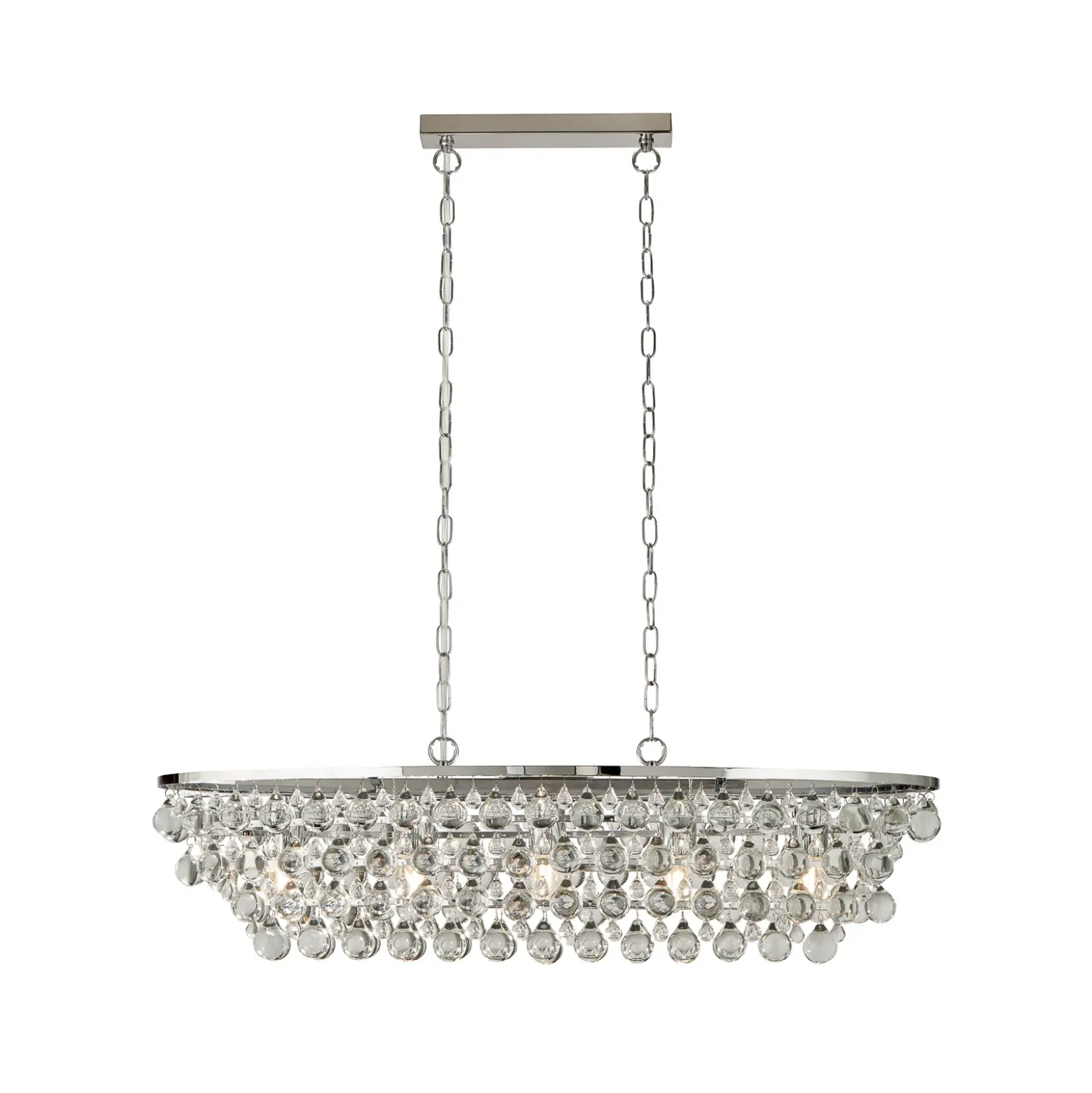 Lámpara colgante Michelle, cromo/claro, cristal, 92 cm, E27