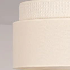 Lámpara colgante Milano, crudo/beige, Ø 45 cm, tejido, E27