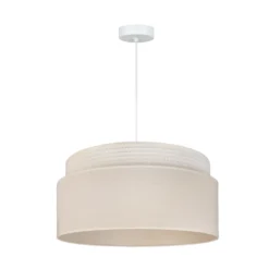Lámpara colgante Milano, crudo/beige, Ø 45 cm, tejido, E27
