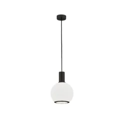 Lámpara colgante Milano, 1 luz, esfera, blanco