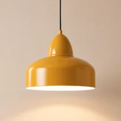 Lámpara colgante Mille, de 1 luz, amarillo mostaza