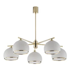 Lámpara colgante Mina, 5 luces, latón