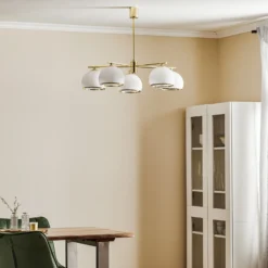 Lámpara colgante Mina, 5 luces, latón