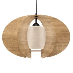 Lámpara colgante Modern C M con láminas de madera Ø 50 cm