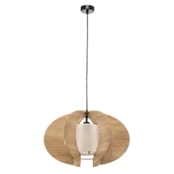 Lámpara colgante Modern C M con láminas de madera Ø 50 cm