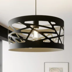 Lámpara colgante Modul Frez pantalla de muestra Ø39cm negro