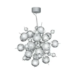 Lámpara colgante Molécula, color cromo, metal, 12 luces, G4
