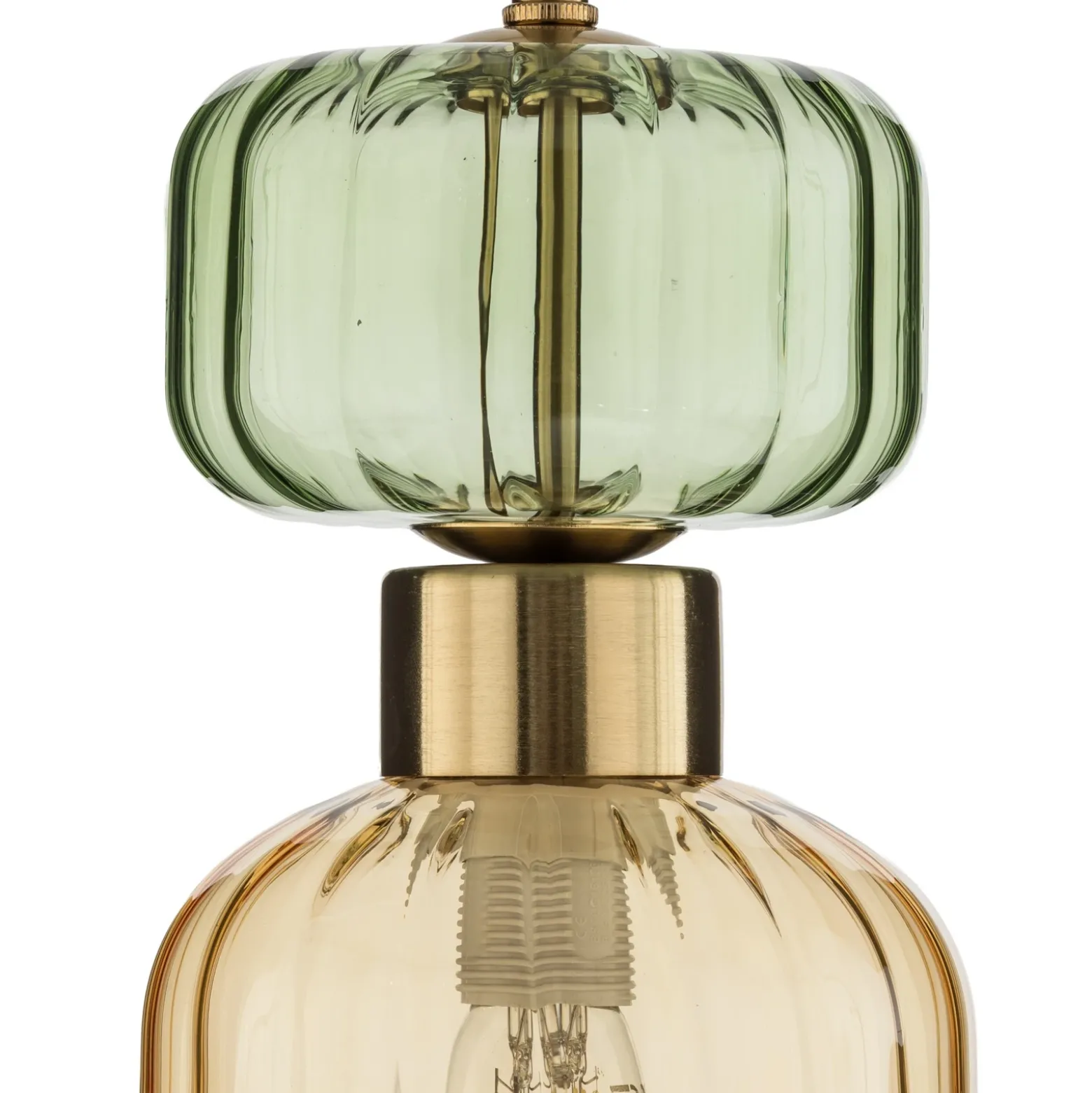 Lámpara colgante Molly, ámbar/dorado, 1 luz, cristal, Ø 12 cm