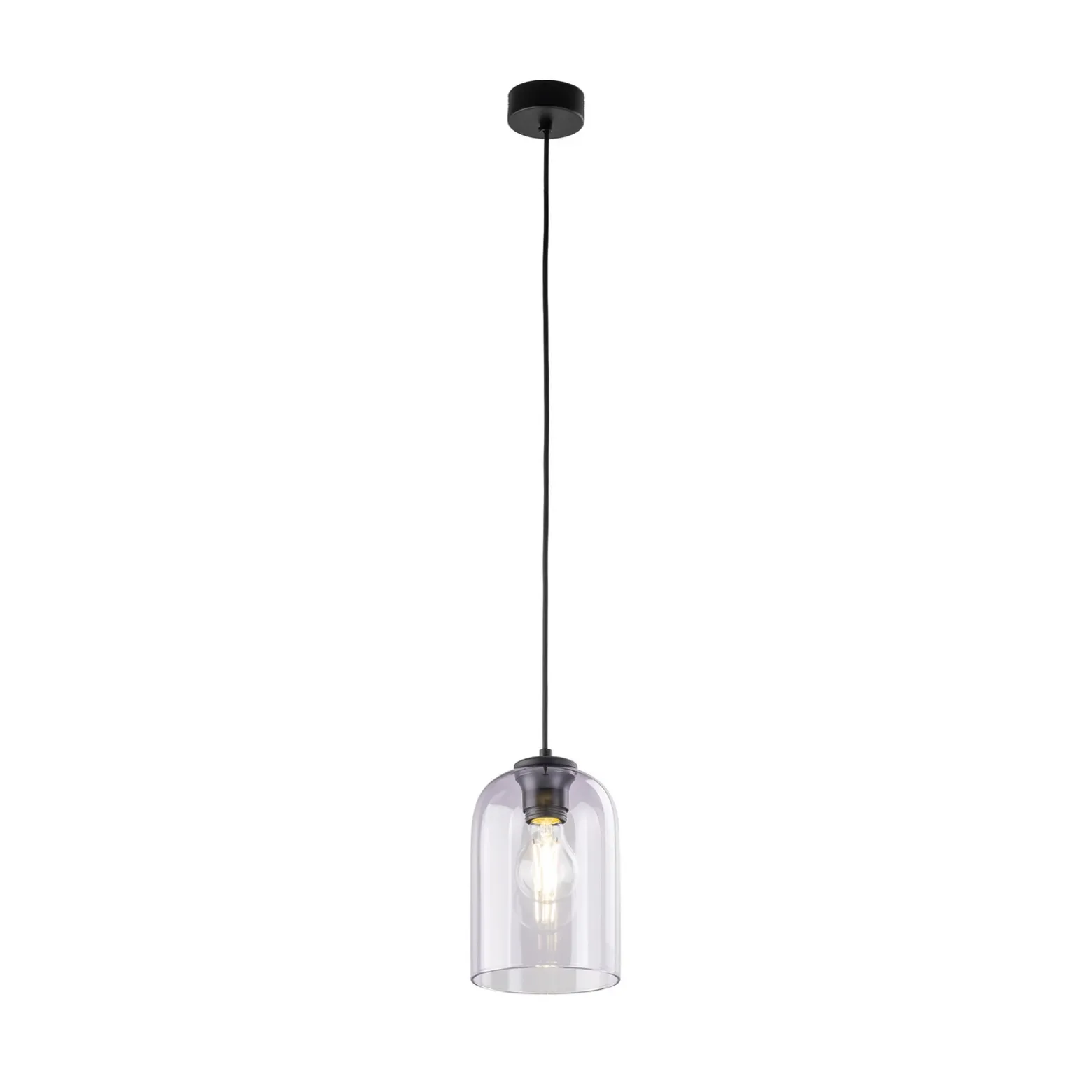 Lámpara colgante Molly, púrpura, Ø 14 cm, metal/vidrio