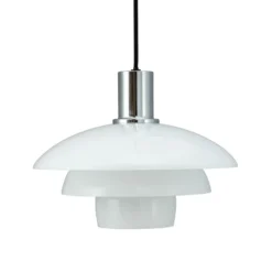 Lámpara colgante Morph de Dyberg Larsen, ópalo, Ø 28 cm, cristal