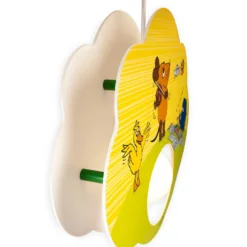 Lámpara colgante Mouse, amarilla, madera, E27, 1 luz