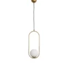 Lámpara colgante Mudoni, dorada/blanca, cristal, metal, E27