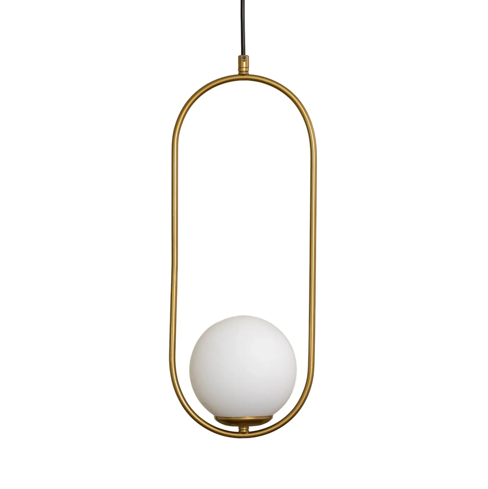 Lámpara colgante Mudoni, dorada/blanca, cristal, metal, E27