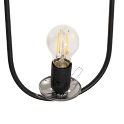 Lámpara colgante Mudoni, negro/blanco, vidrio, metal, E27