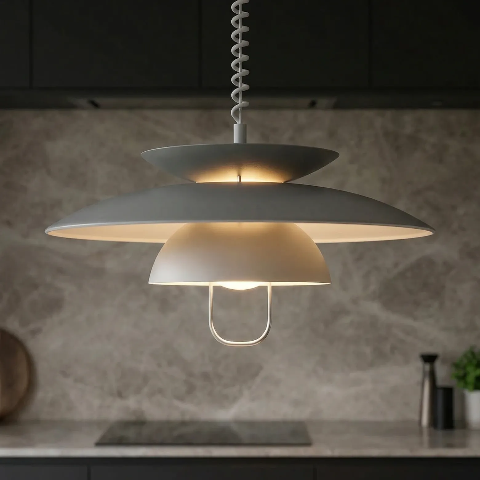 Lámpara colgante Nadija de Lindby, gris, 43 cm, regulable en altura, E27