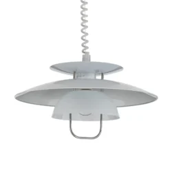 Lámpara colgante Nadija de Lindby, blanca, 43 cm, regulable en altura, E27