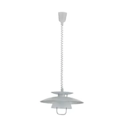 Lámpara colgante Nadija de Lindby, blanca, 43 cm, regulable en altura, E27