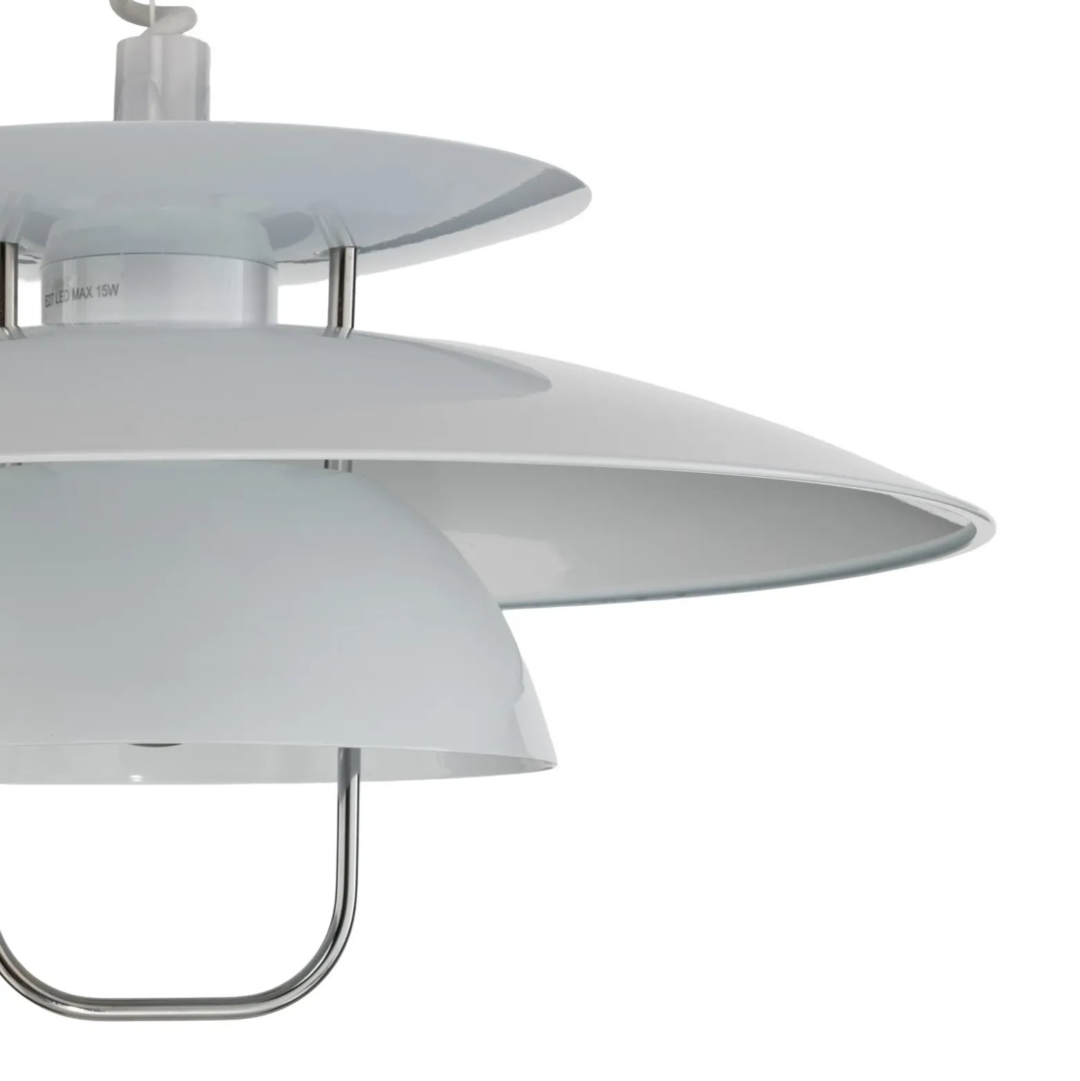 Lámpara colgante Nadija de Lindby, blanca, 43 cm, regulable en altura, E27
