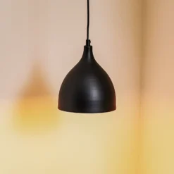 Lámpara colgante Nanu de metal negro 1 luz