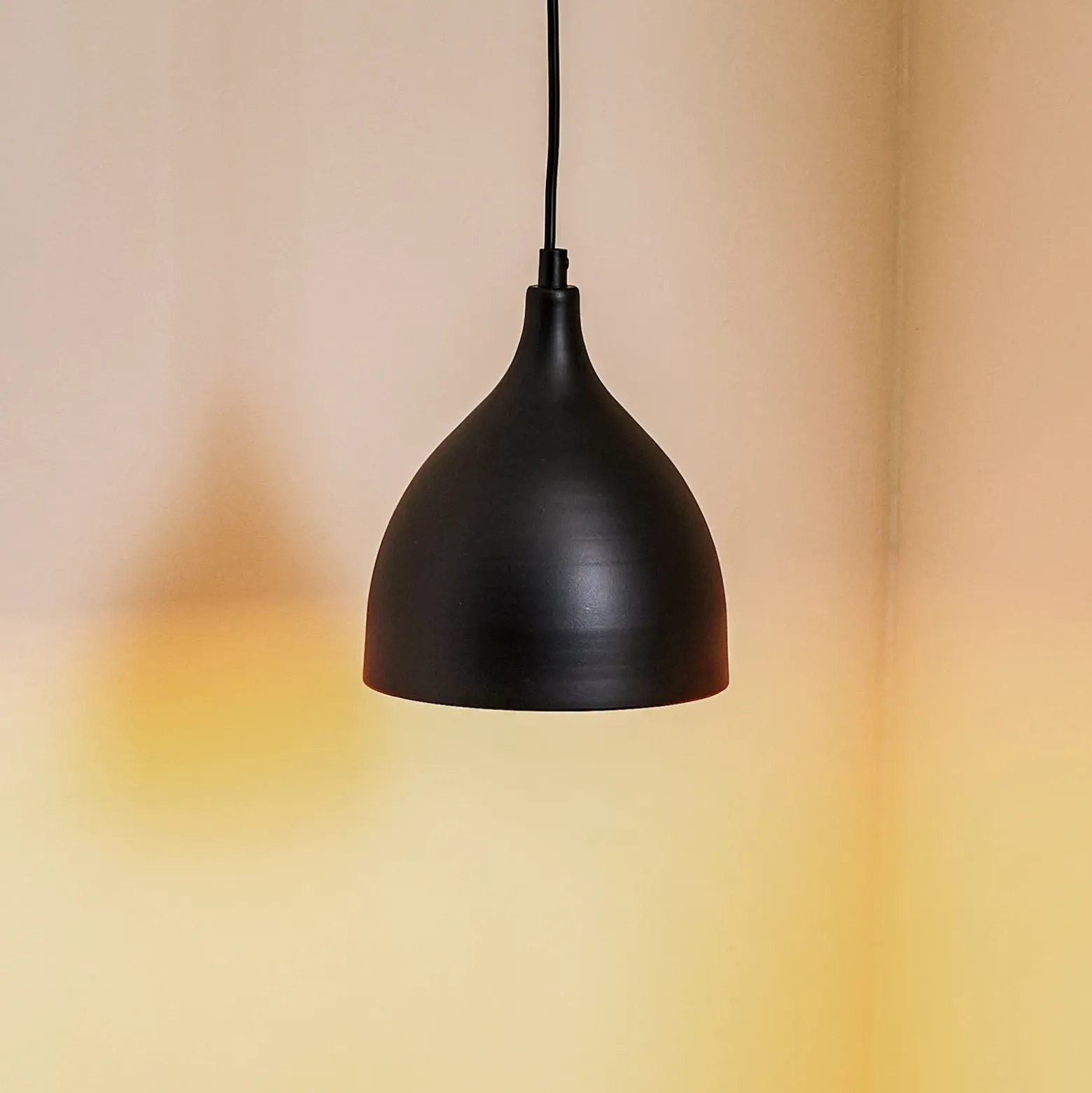 Lámpara colgante Nanu de metal negro 1 luz