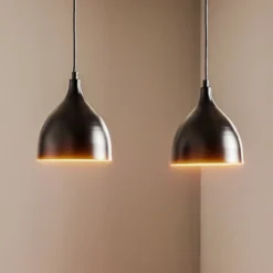 Lámpara colgante Nanu de metal negro con 2 luces
