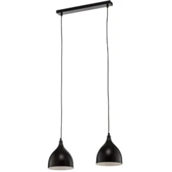 Lámpara colgante Nanu de metal negro con 2 luces