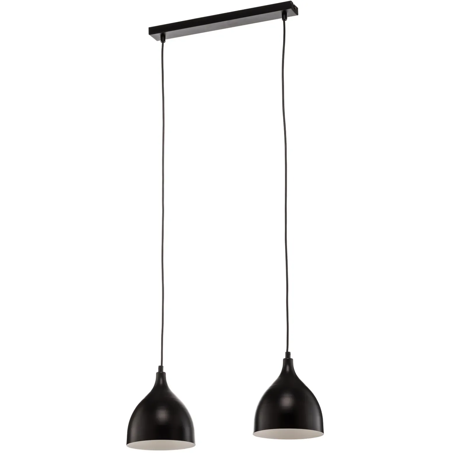 Lámpara colgante Nanu de metal negro con 2 luces