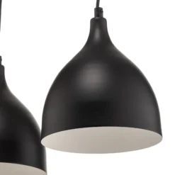 Lámpara colgante Nanu, negro, acero inoxidable, 3 luces