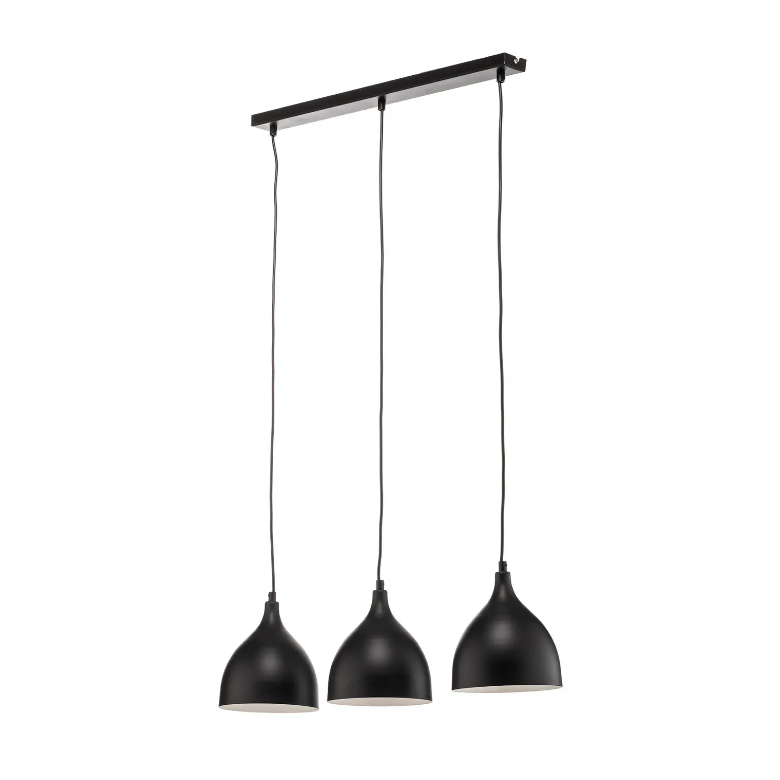 Lámpara colgante Nanu, negro, acero inoxidable, 3 luces