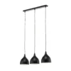 Lámpara colgante Nanu, negro, acero inoxidable, 3 luces