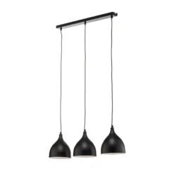 Lámpara colgante Nanu, negro, acero inoxidable, 3 luces