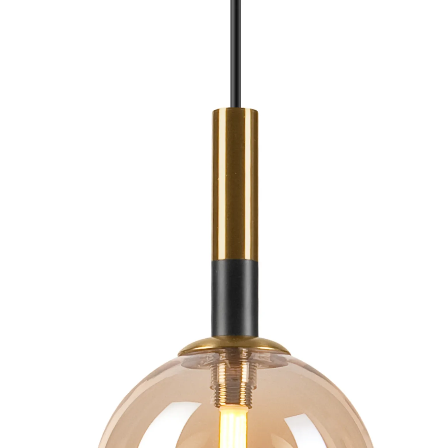 Lámpara colgante Natalia, 1 luz, cristal, dorado
