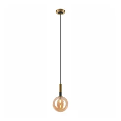 Lámpara colgante Natalia, 1 luz, cristal, dorado