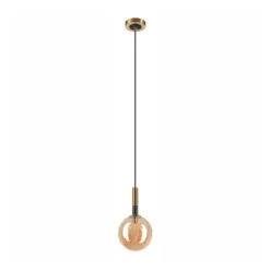 Lámpara colgante Natalia, 1 luz, cristal, dorado