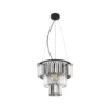Lámpara colgante Naxis, gris ahumado/claro, Ø 40 cm, cristal