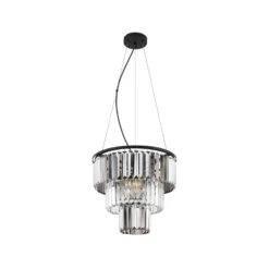 Lámpara colgante Naxis, gris ahumado/claro, Ø 40 cm, cristal