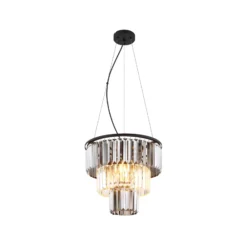 Lámpara colgante Naxis, gris ahumado/claro, Ø 40 cm, cristal