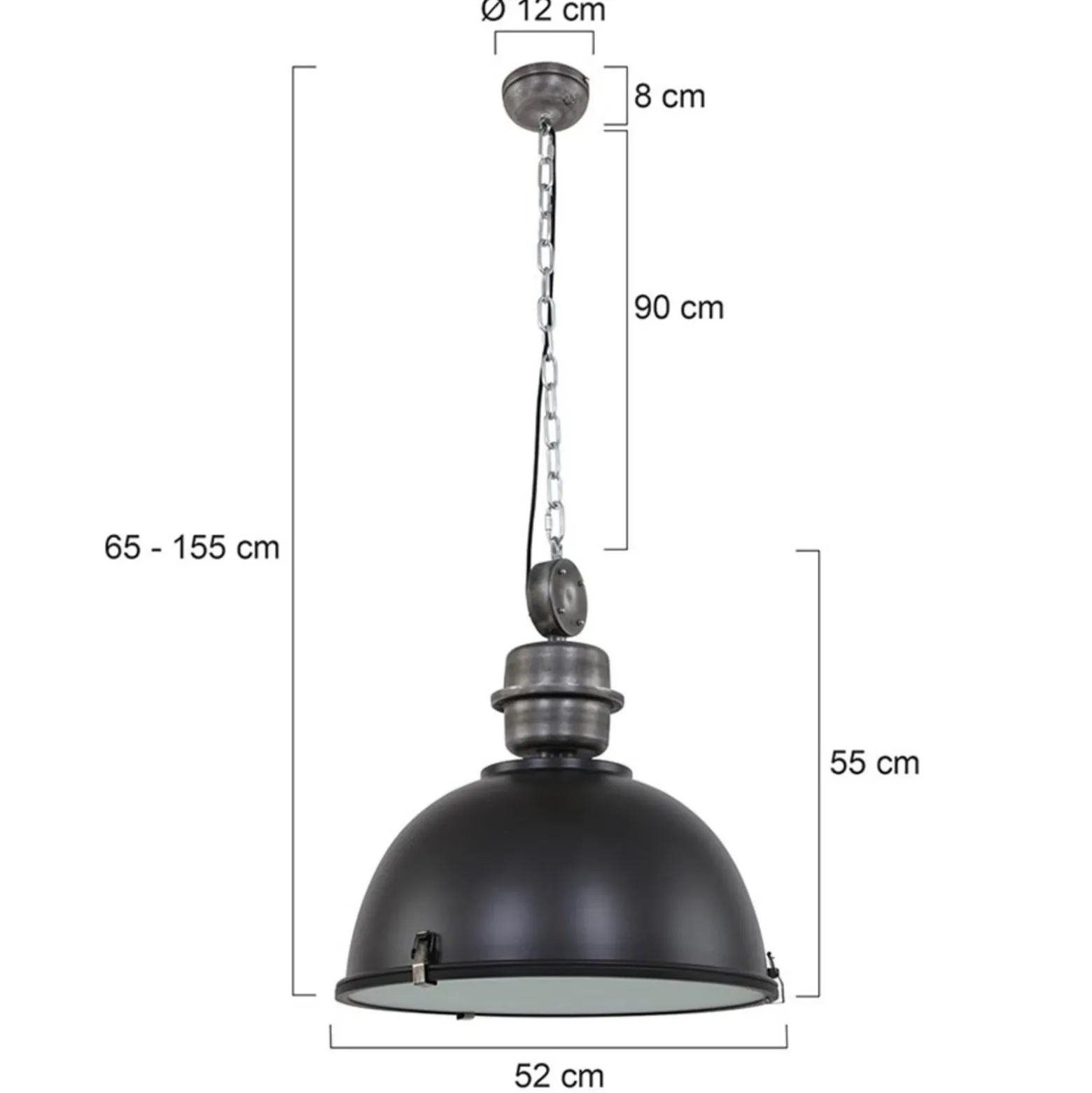 Lámpara colgante negra industrial Bikkel L02