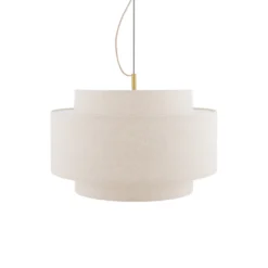 Lámpara colgante Noah Bouclé de Globen Lighting, Ø 50 cm, beige