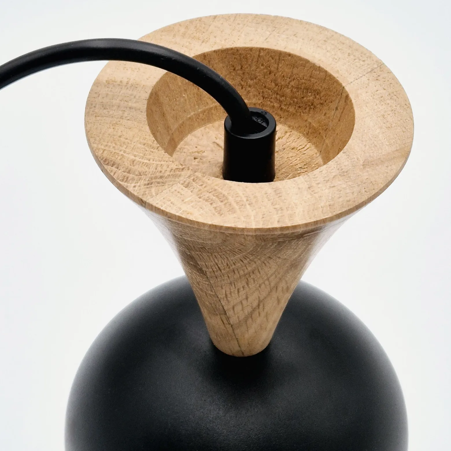 Lámpara colgante Nolan, Ø 11 cm, negro/roble, metal/madera