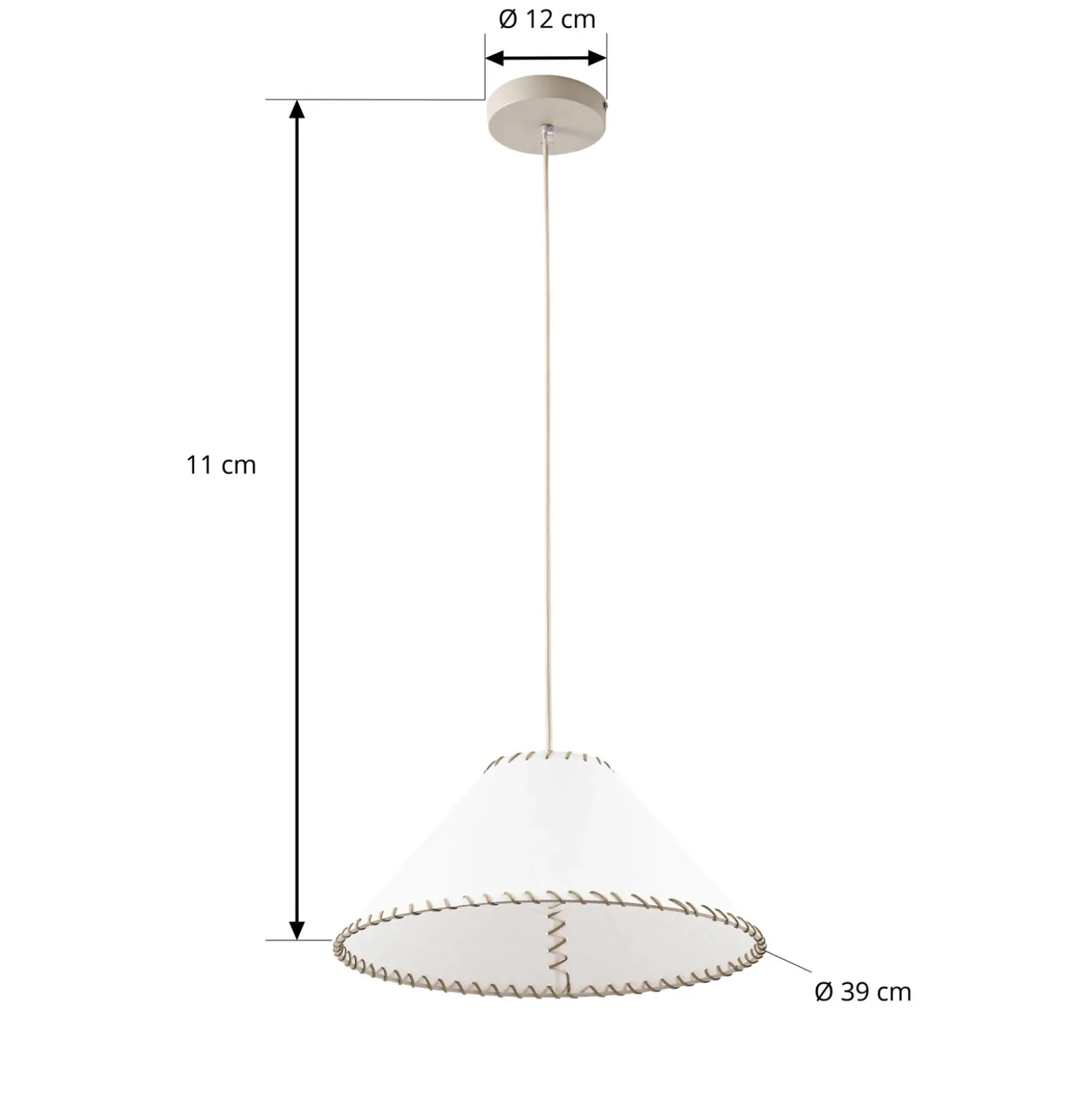 Lámpara colgante Nola Whitt, blanca, de papel, Ø 39 cm, E27