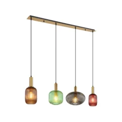 Lámpara colgante Normy, longitud 115 cm, color, cristal, 4 luces.