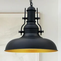 Lámpara colgante Nota, negra, Ø 31 cm, metal, E27