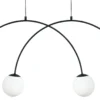 Lámpara colgante Nova, cristal/metal, negro/blanco, 4 luces