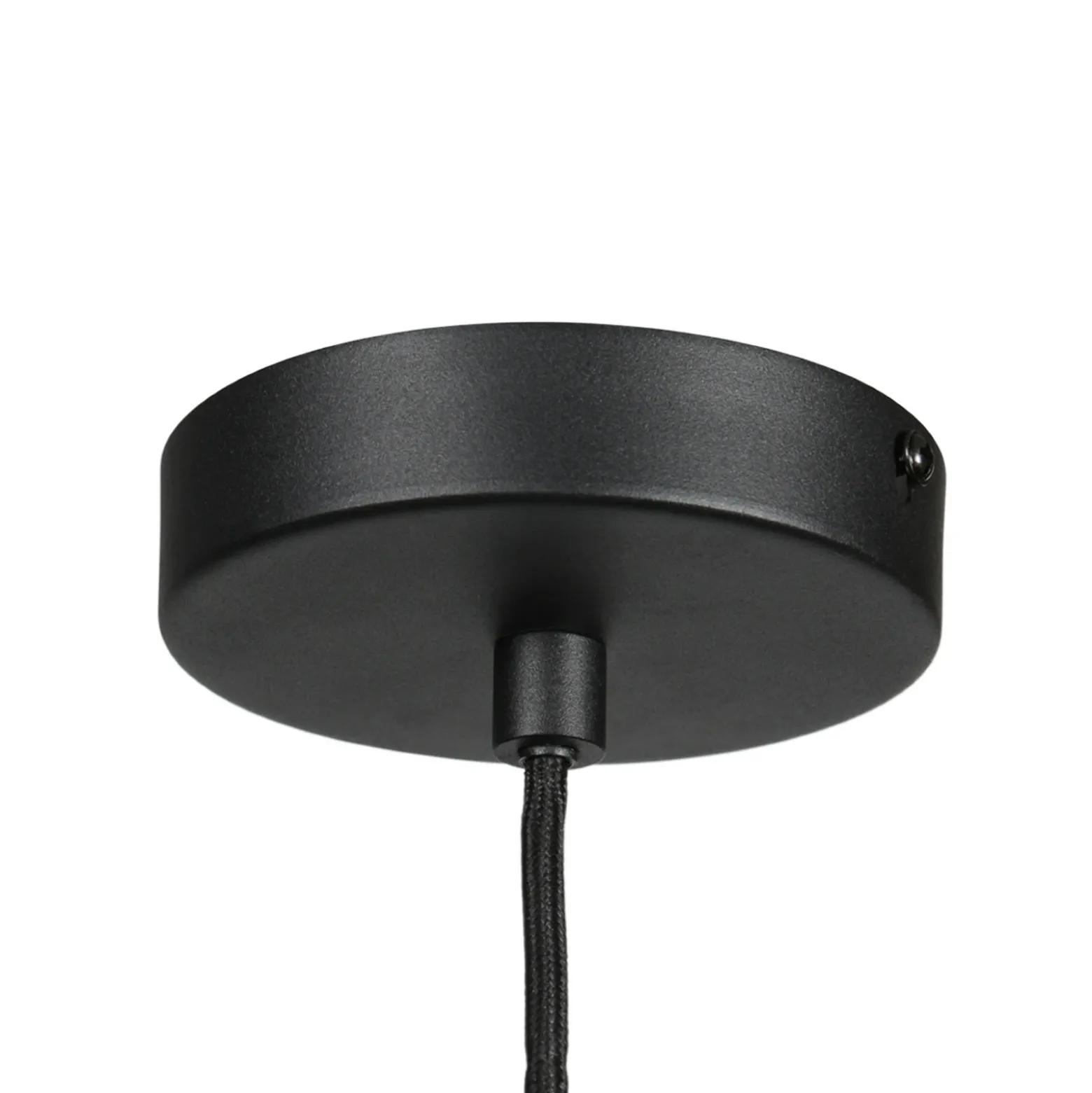 Lámpara colgante NoxLight, 1 luz, negra, con trenzado de bambú
