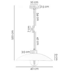 Lámpara colgante OHANA, cristal opalino, madera de roble, Ø 40 cm, E27