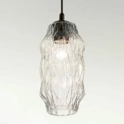 Lámpara colgante Origami de cristal transparente